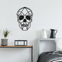 Wallity Skull Escultura de Pared de Metal Negra